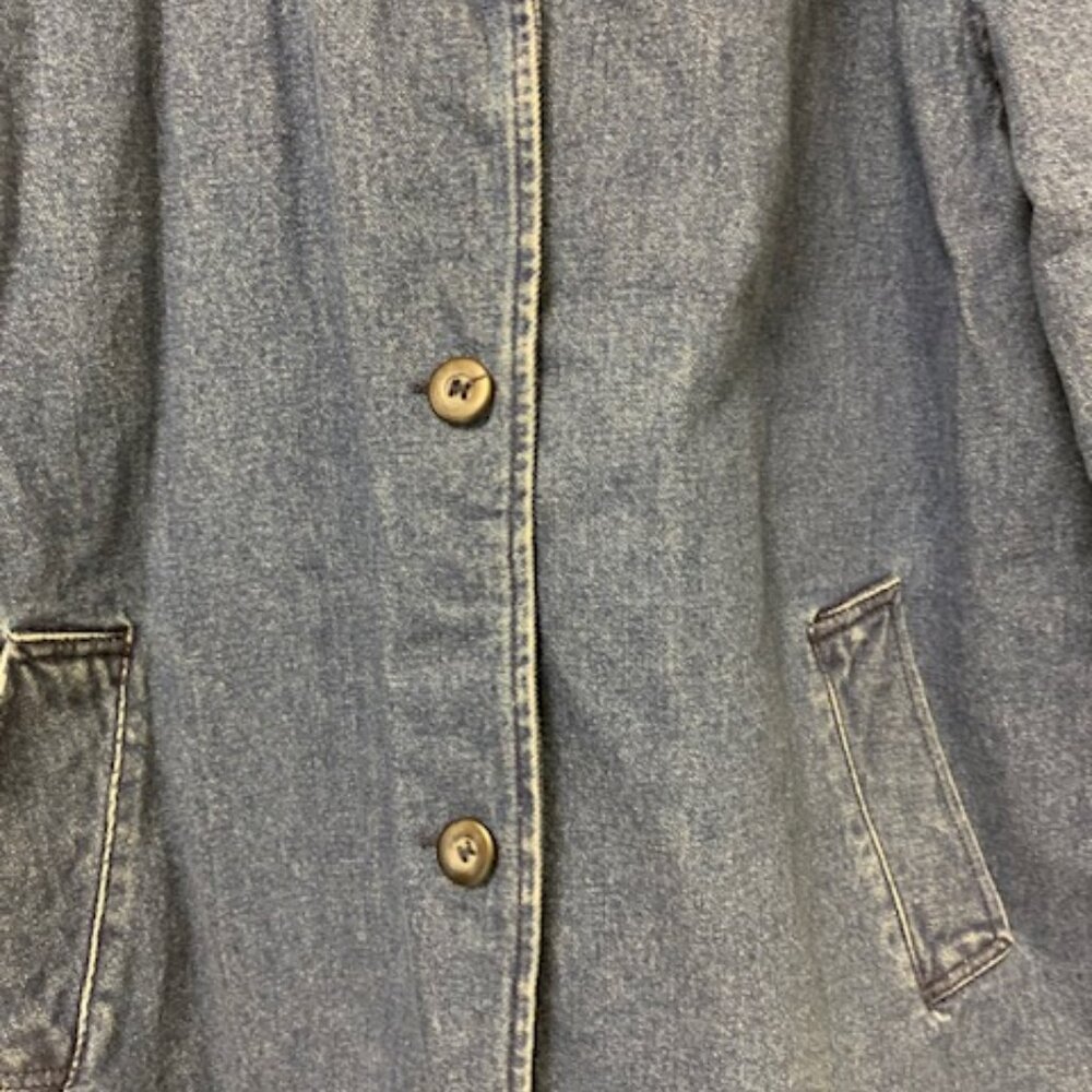 Vintage Brandon Thomas 100% Denim blue Chore Barn jacket w lining - Picture 4 of 11